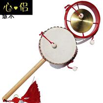Hand drum wave rattle] number cowhide middle drummer VVB childrens hawking wooden drum drum drum wave drum shout shake