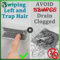 1 2 4PCS Bathroom Shower Hairs Catcher Wall Silicone Hairs