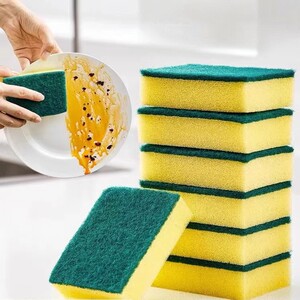 Dishwashing Sponge, Scouring Pad, Dishcloth, Kitchen Supplies, Cleaning Brush, Pot Cleaning Tool, Dishwashing Sponge Block