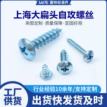Shanghai high-strength large flat head self-tapping screws blue and white zinc cross large flat head self-tapping screws umbrella head screws