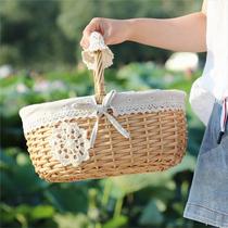 Manufacturer rattan portable basket storage basket wicker flower basket baby full moon gift basket fruit basket picnic basket gift