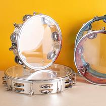 Professional adult adjustable double-row tambourine 8 inches 10 inches Orff percussion instrument hand drumming band performance