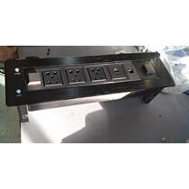 Aluminum alloy integrated panel electric flip desktop plug-in swivel seat self-rotating tabletop interface over-the-line control box information movement