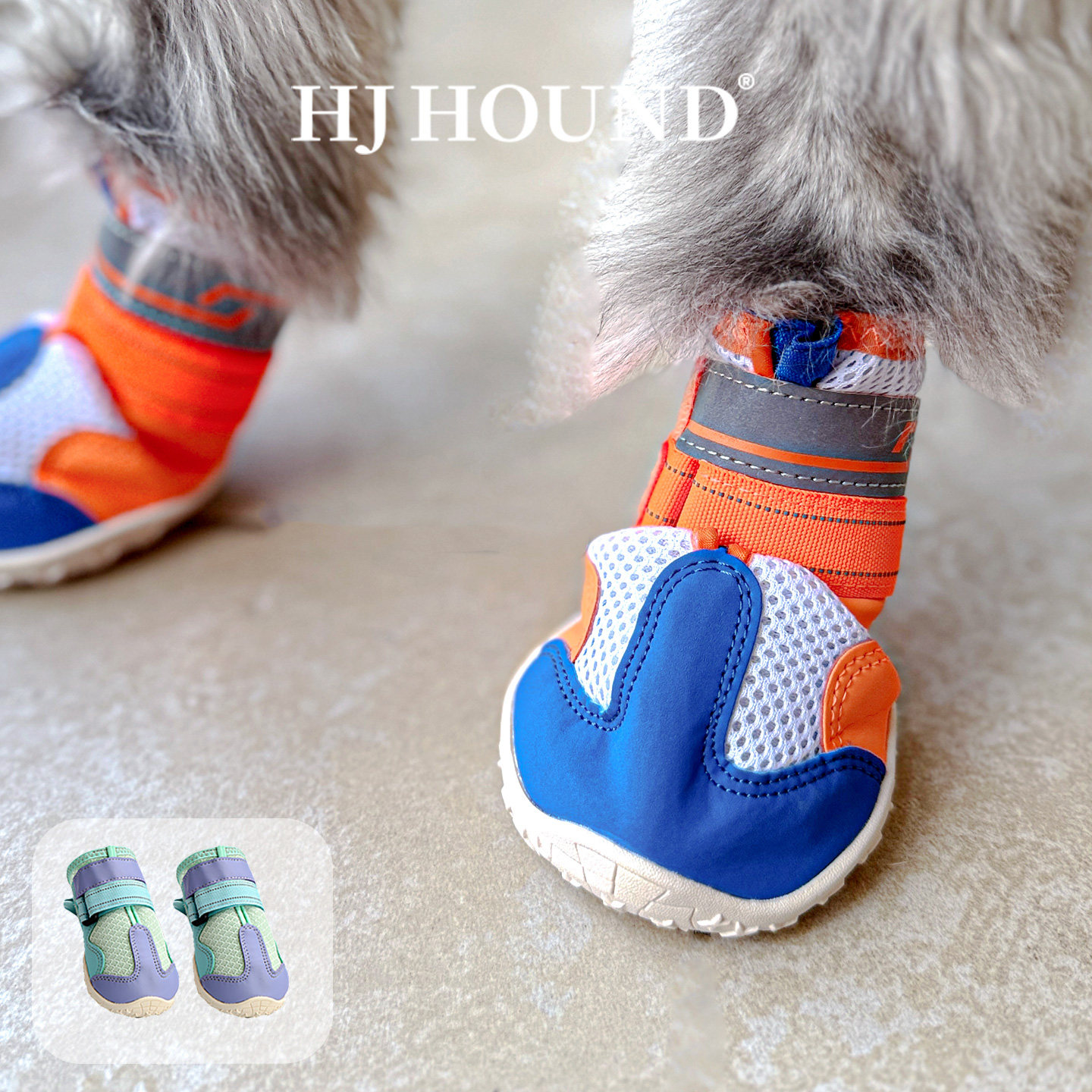 Летняя обувь из дышащей сетки HJHOUND для собак, легкая и дышащая обувь для собак, специальные чехлы для ног, защищающие от падения и загрязнения, для прогулок Изображение 1