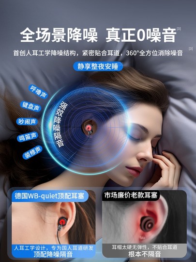【德国品牌】耳塞睡眠睡觉专用隔音降噪超级宿舍防吵耳罩耳朵噪音