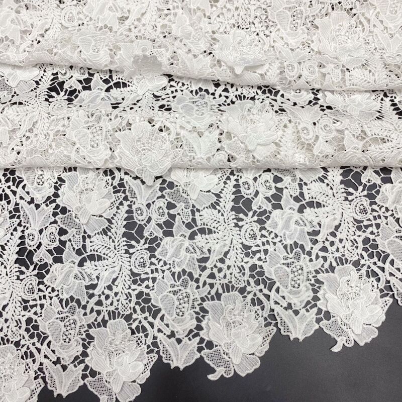 New Style Milk Silk Full-Width Lace Water-Soluble Embroidery Hollow-Out Clothing Dress Decoration Fashion Lace Trim Manufacturer
