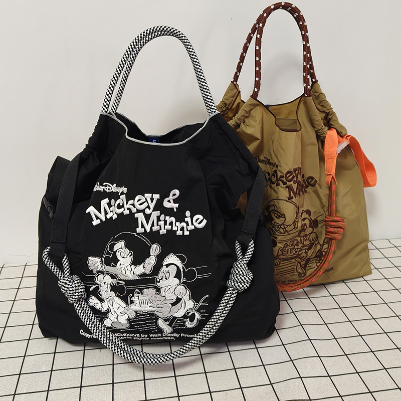 Ball Chain Bag Foldable Embroidered Shopping Bag, Same Style as Reba, Large Capacity, New Single Shoulder Crossbody Handbag
