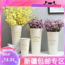 新疆美式铁皮花桶鲜花桶花店插花桶干花假花装饰桶家用醒花桶
