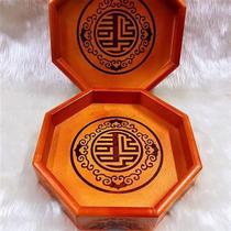 Mongolian characteristic wooden plate octagonal wooden dinner plate fruit plate milk food plate Mongolian dinner tableware solid wood ethnic style