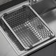 Kitchen 304 Stainless Steel Sink Drain Basket Dishwashing Sink Strainer Basket Sink Vegetable Washing Basin Dish Draining Rack