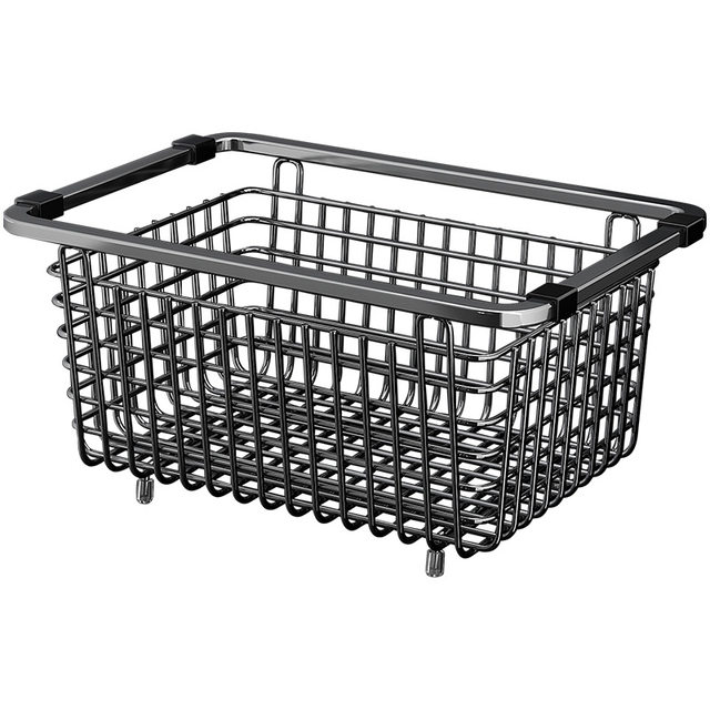 Kitchen 304 Stainless Steel Sink Drain Basket Dishwashing Sink Strainer Basket Sink Vegetable Washing Basin Dish Draining Rack