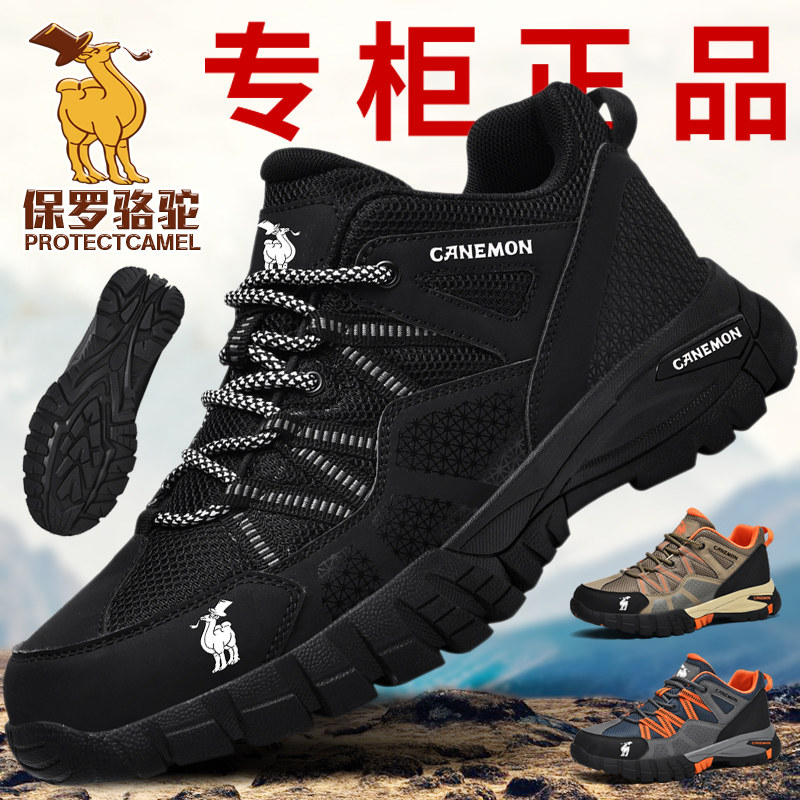 Paul Camel Men's Shoes 2025 Summer New Outdoor Hiking Shoes Men's Non-Slip Wear-Resistant Lightweight Mesh Trekking Shoes