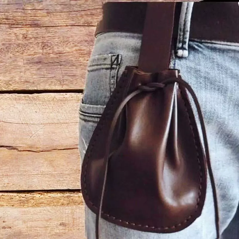 [Medieval Leather Belt Bag Storage Bag Knight Pouch Halloween]