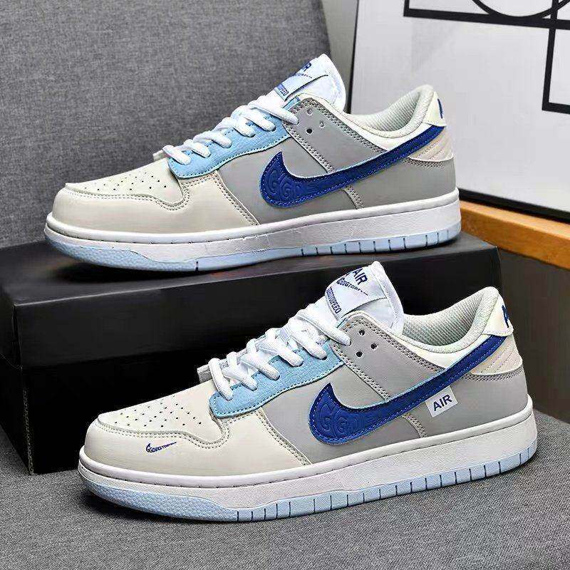 Aj Men's Shoes Dunk Sea Salt Blue Navy Blue Horse Year Limited Edition Collaboration Casual Sneakers Spring New Sports Shoes Women's Shoes