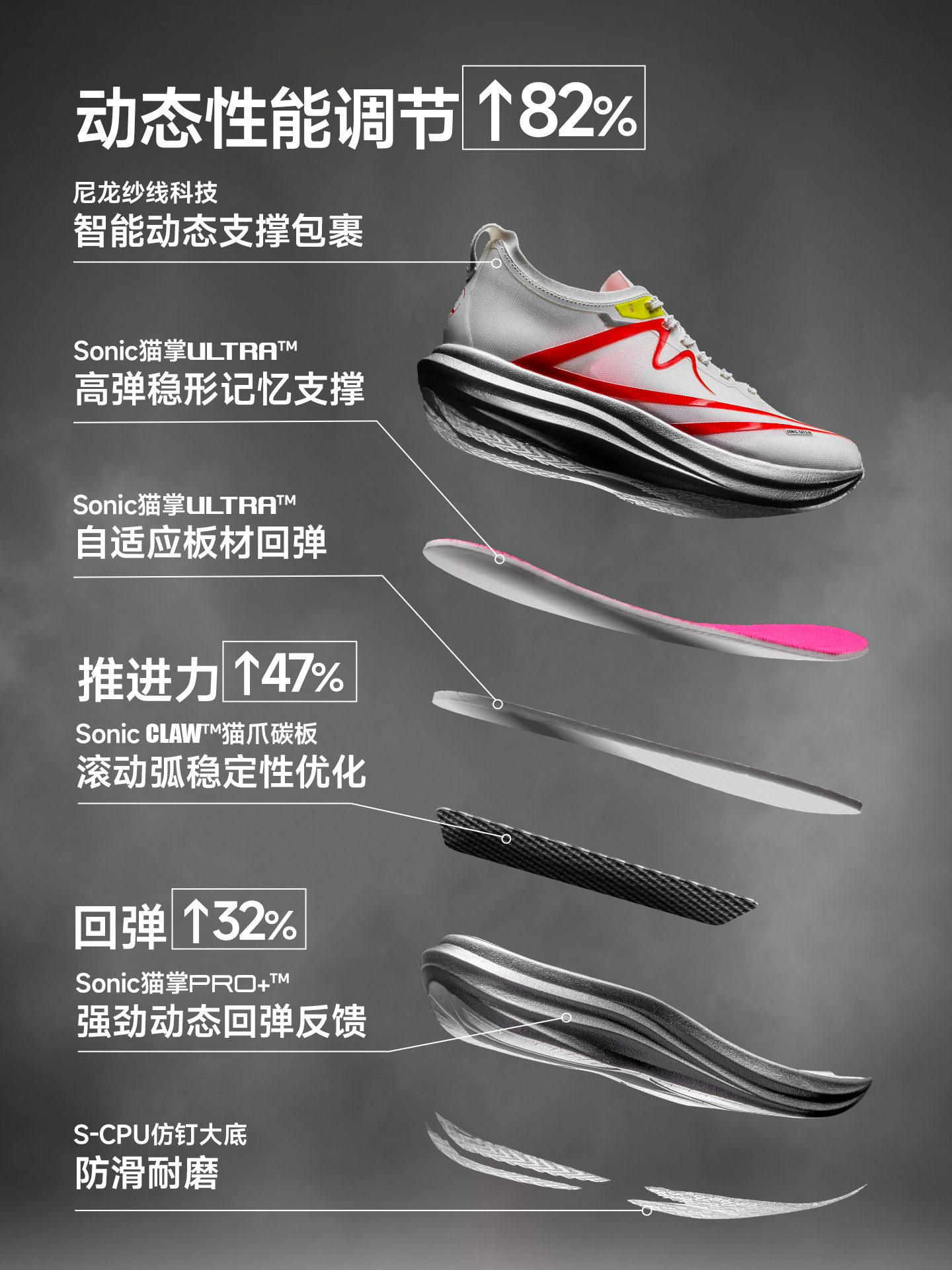 [Beitai Joint Research Sonic Cat Extreme 3.5 Running Shoes Carbon Plate Sports Shoes Official Genuine New Model Student Running Shoes]