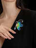 Abenheart[Intangible Cultural Heritage]Blue Butterfly Dream Brooch High-End Women's Brooch Niche Design Velvet Flower Pin Gift