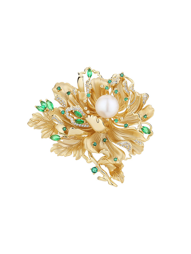 Abenheart National Style Elegant Peony Brooch, Chinese Style, Light Luxury, High-End Brooch, Exquisite Pin, Gift