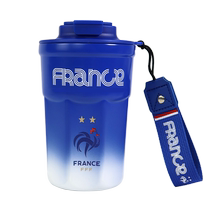 Produit officiel de léquipe nationale de France) tasse à café avec Logo de léquipe classique tasse Thermos Portable dégradé bleu et blanc pour les Fans de Football