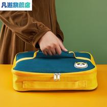 Aluminum foil double handle rice pocket flat lunch box handbag lunch bag with rice insulation bag rice packaging primary school students