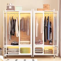 Iron simple wardrobe for home bedroom steel storage cabinet rental room for children baby storage iron wardrobe