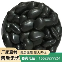 Shanghai black cobblestone courtyard garden landscaping paving paving large and small stones natural rain flower stone raw stone black stone