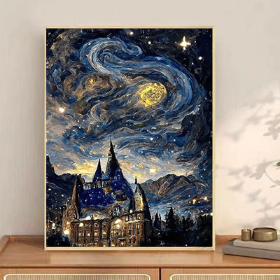 Замок, звездное небо высокой сложности, наклейки, DIY, новая коллекция
