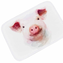 Doormat Cartoon Watercolor Pig Carpet Floor Mat Flannel Living Room Bedroom Door Mat Foot Mat Water-Absorbent Anti-Slip