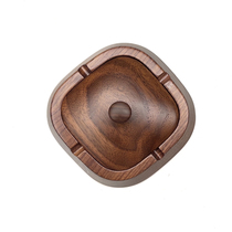 Solid wood ashtray North American black walnut creative personality light luxury home office solid wood high-end ashtray