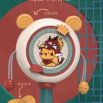 Baby rattle toy can be chewed 3-6 months old newborn baby hand drum stick rattle 0-1 years old educational