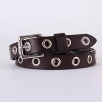 New belt style cowhide womens fashion hollow thin style rivet eye-catching belt womens fashion dress thin belt