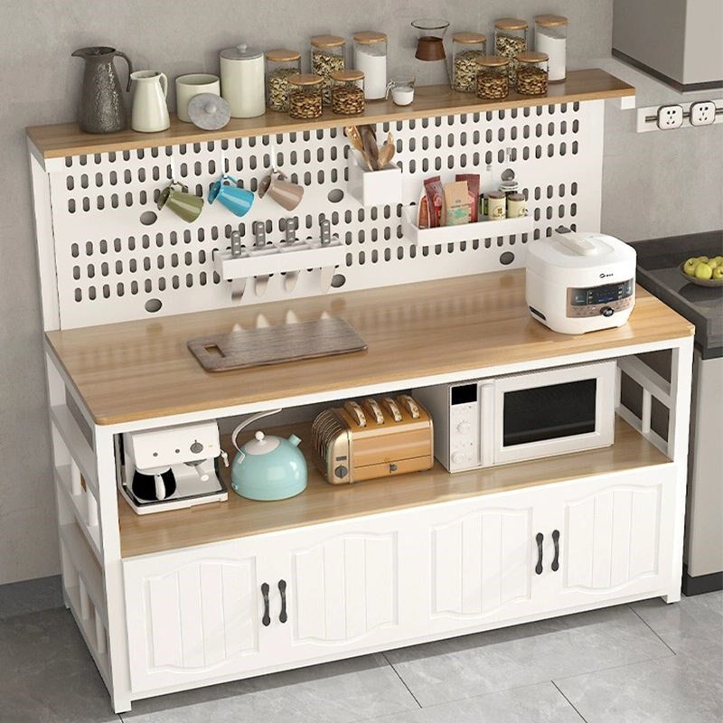 Perforated board storage rack kitchen workbench multi-layer vegetable cutting table floor-standing multi-function O-function seasoning storage storage side