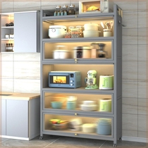 New household cabinets removable microwave oven multi-layer storage lockers dishes and pots storage shelves