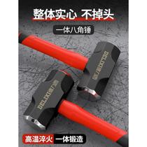 Delixi hammer tool soft handle hammer rubber handle 8 pounds high carbon steel solid one-piece octagonal hammer large iron hammer