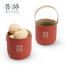 Wuyou Marriage Descendants Bucket Wedding Supplies Ornaments Wedding Room Decoration Toilet Mothers Dowry Red Wedding Bucket for Marriage