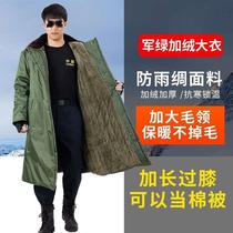 Carefully selected green cotton coat for men in winter thickened and lengthened labor protection cold-proof and warm work cotton clothing Northeast large cotton coat
