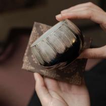 Miyan Black Gold Glazed Silver Master Cup Purely Handmade Large Master Cup Mens Tea Cup Kung Fu Tea Set Single Cup