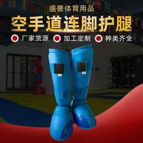 Factory direct sales karate protective gear with foot and leg guards for boxing and taekwondo children and adults calf guards with printable logo