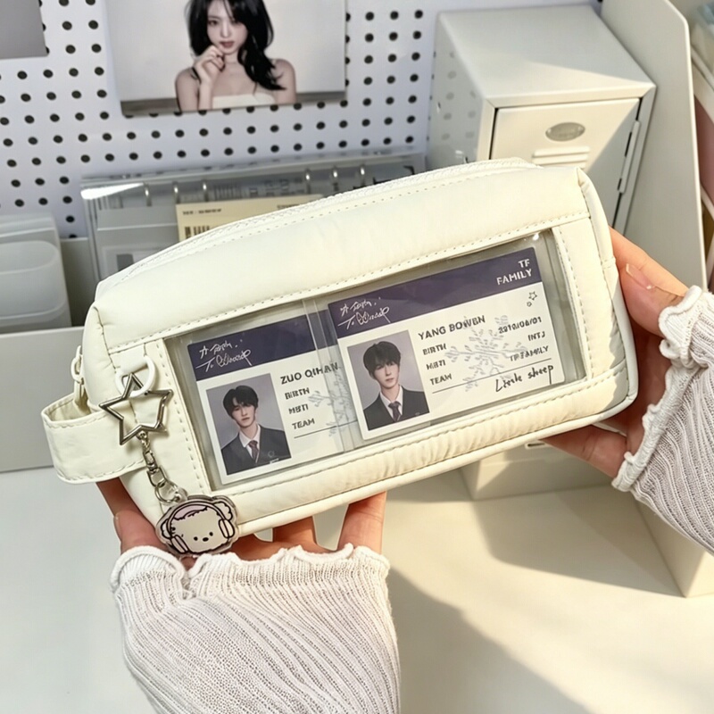 Transparent Pain-Relief Layer! Large-Capacity, High-Appearance-Value Pencil Case for Girls, 2026 New Model, Planner Bag, Stationery Bag, Pen Box