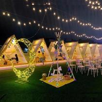 Internet celebrity tent Nordic ins Indian starry sky wooden indoor and outdoor coffee hot pot restaurant rainproof custom manufacturer