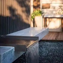 Waterfall outlet black courtyard water landscaping stainless steel water tank fish pond landscaping decorative garden waterscape