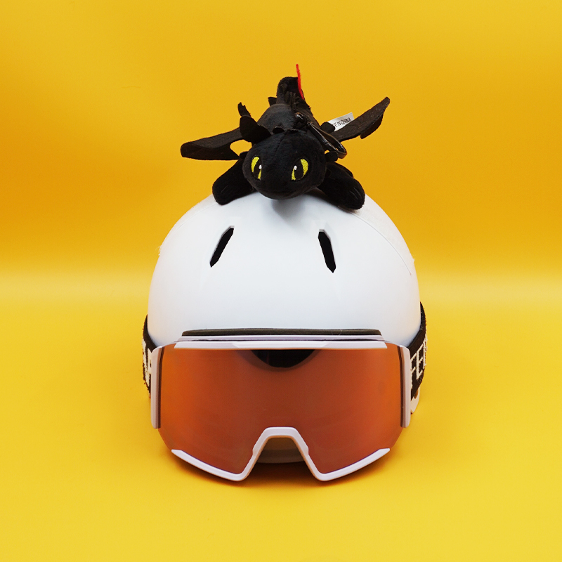 Personalized Cool Creative Helmet Doll Decoration Black Small Flying Dragon Accessories Detachable Snow Helmet Equipment Single Board Double Board
