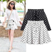 Wide-leg shorts skirt womens summer 200 pounds new Korean version high-waisted large size loose a-line skirt pants fat mm chiffon hot pants