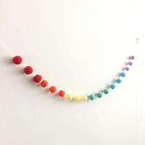 ins Nordic style home soft decoration childrens room girls room decoration rainbow macaron color hair ball string hanging ornaments