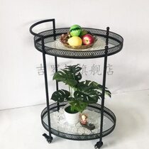 Leiying 7 food delivery truck Nordic golden hotel room black water truck water bar trolley restaurant hand-pushed dining car