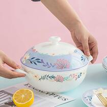 Ceramic tableware bowls and chopsticks set glazed tableware dishes set bone china bowls and plates ins small fresh bowls and bowls noodle bowl