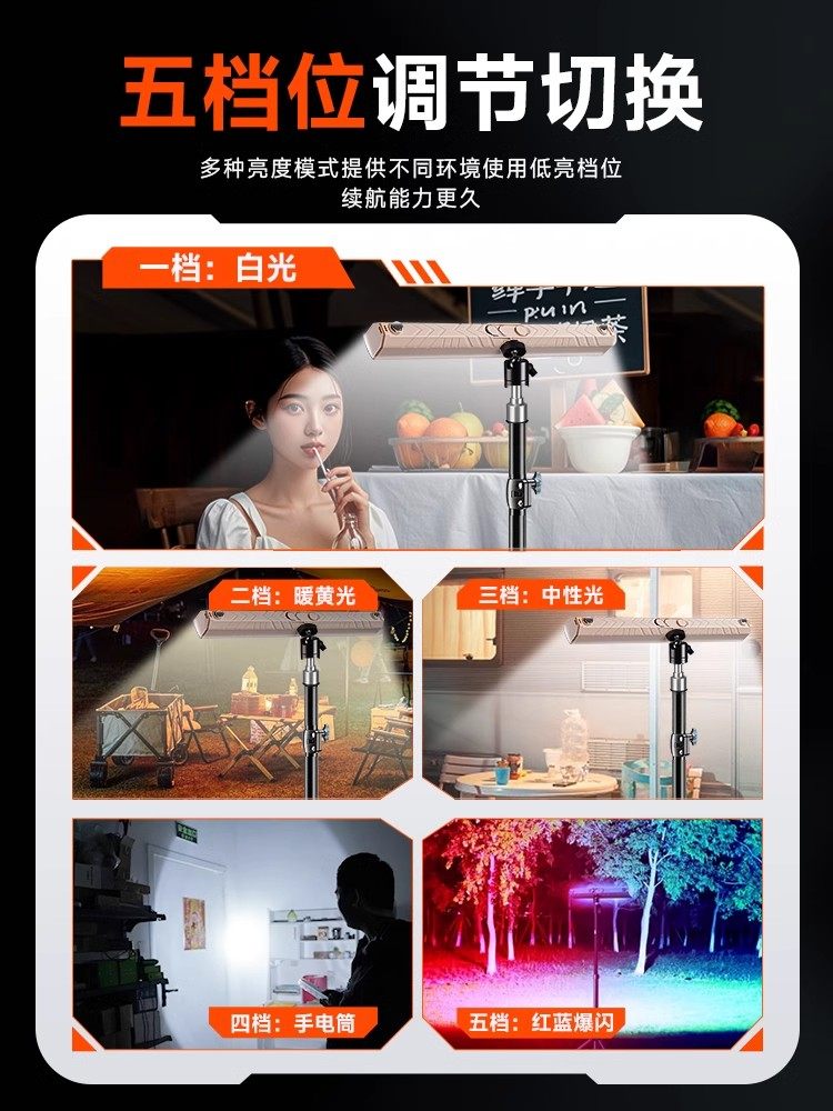 Outdoor Camping Light, Strong Light, Long Battery Life, Portable Rechargeable Lighting, Emergency Light, Multi-Functional Outdoor Camping Light