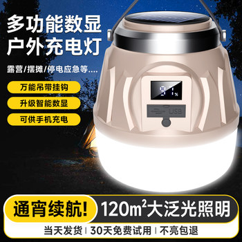Solar-Powered Outdoor Camping Light with Long Battery Life, Household Emergency Light for Power Outages, Street Market Stall Charging Lighting Bulb