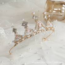 New Korean style new childrens crown princess crystal headband alloy crown birthday performance headdress handmade