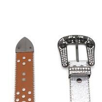 Rhinestone belt mens skull belt y2k belt inlaid with diamond belt punk fashion trend wide belt women
