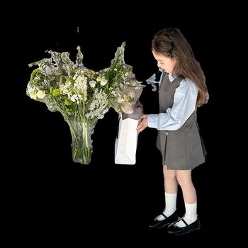 Girls spring 2024 new spring clothes children's clothing suits children's girls' temperament college style vest skirts shirts trendy